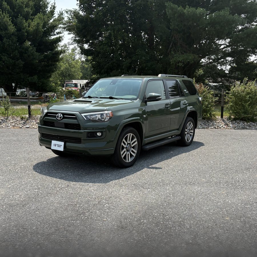 Green Toyota 4Runner after ceramic coating — rich, glossy finish